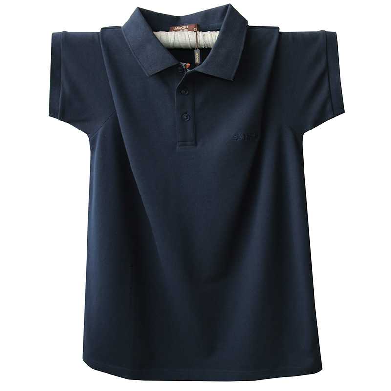 Mùa hè mới áo thun ngắn tay nam ve áo giản dị POLO áo sơ mi cỡ lớn rộng rãi kinh doanh áo thun cotton nam màu polo áo