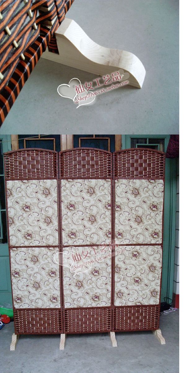Màn hình cơ sở gấp di chuyển khung màn hình cỏ wicker vải màn hình cơ sở đặc biệt khung cố định - Màn hình / Cửa sổ vách ngăn cầu thang gỗ