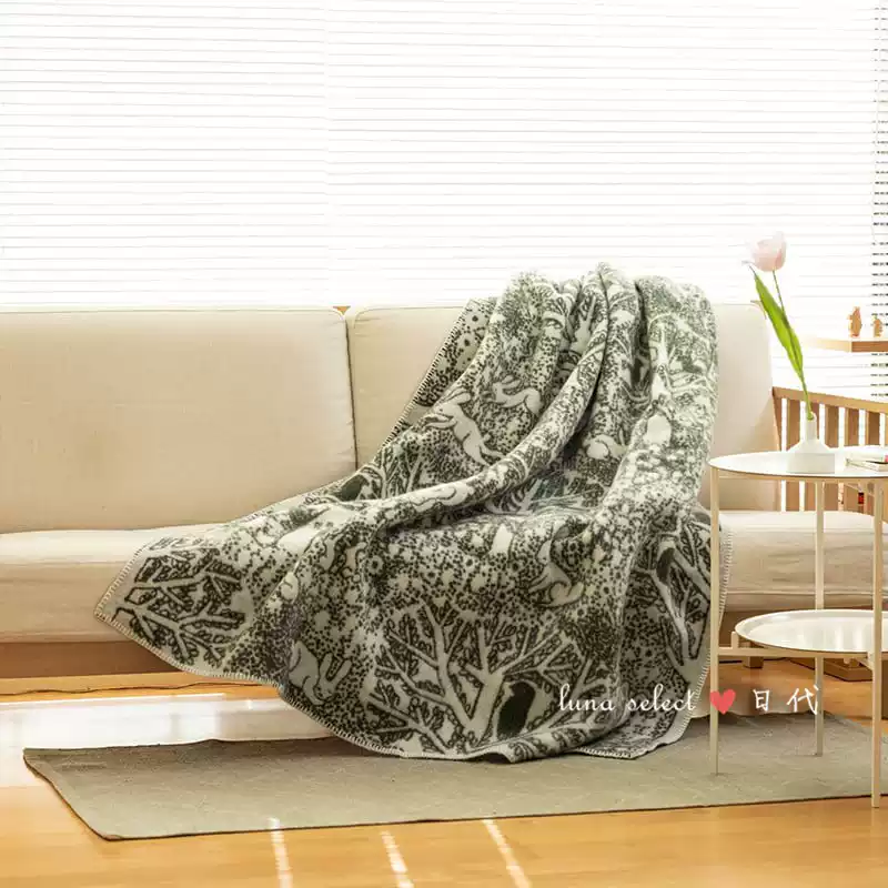 KLIPPAN 日本代購~mina perhonen森林圖案毛毯羊毛限定款-淘寶Taobao