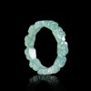 Natural A-grade jade blue water three-dimensional peach blossom ring ice jade ring couple gift for men and women prosperous peach blossom ring