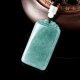 Natural a-grade jadeite blue level Anwushi brand jade pendant pendant for men and women necklace gift jade jewelry square card