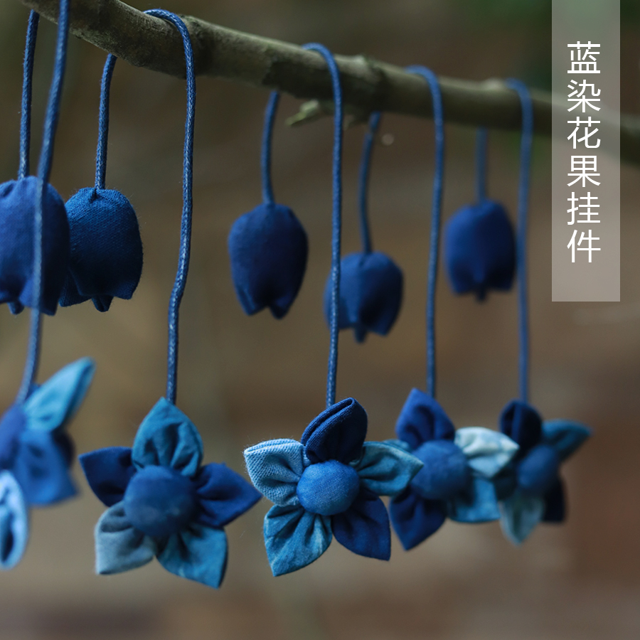 Water Home Workshop Grass Wood Blue Dye Fragrant Bag Pendant Handmade Non-Legacy Plant Dye Bag Accessories hanging decoration Dyed Ventron