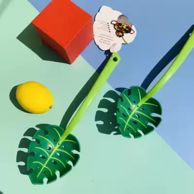 Creative green leaf colander turtle leaf spoon leaf shape mixed noodle scoop dumpling long handle shake sound Boiled noodle fence spoon
