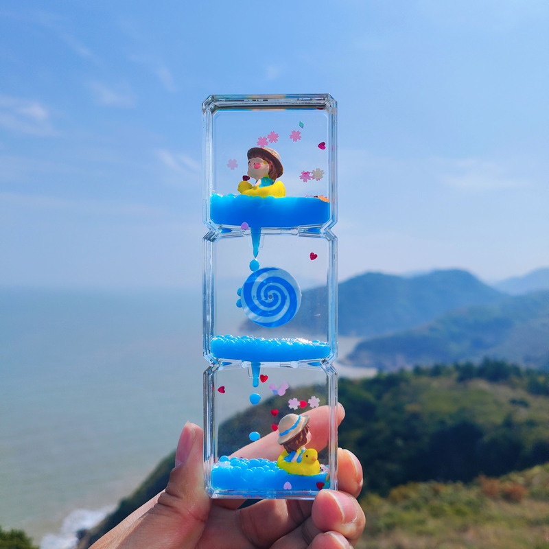 Liquid Oil Drop Hourglass Stress Relief Creative Desktop Ornament, Gift for Children's Birthday, Liquid Timer Stress Relief Gadget