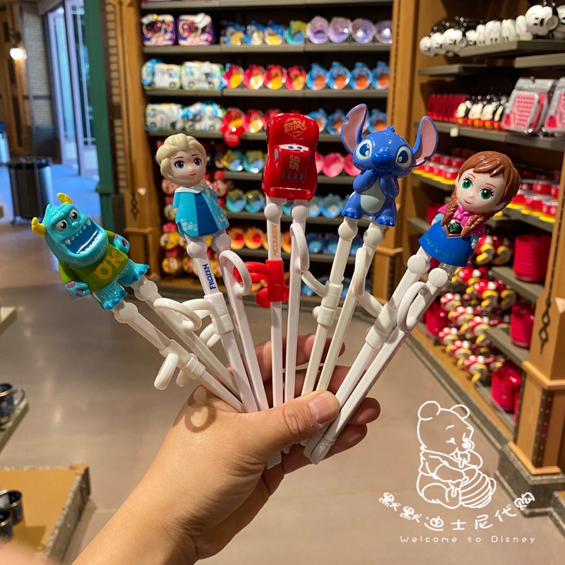 Disney Store Elsa Anna Mickey Minnie Stitch Children's Baby Eating Training Chopsticks Children's Tableware