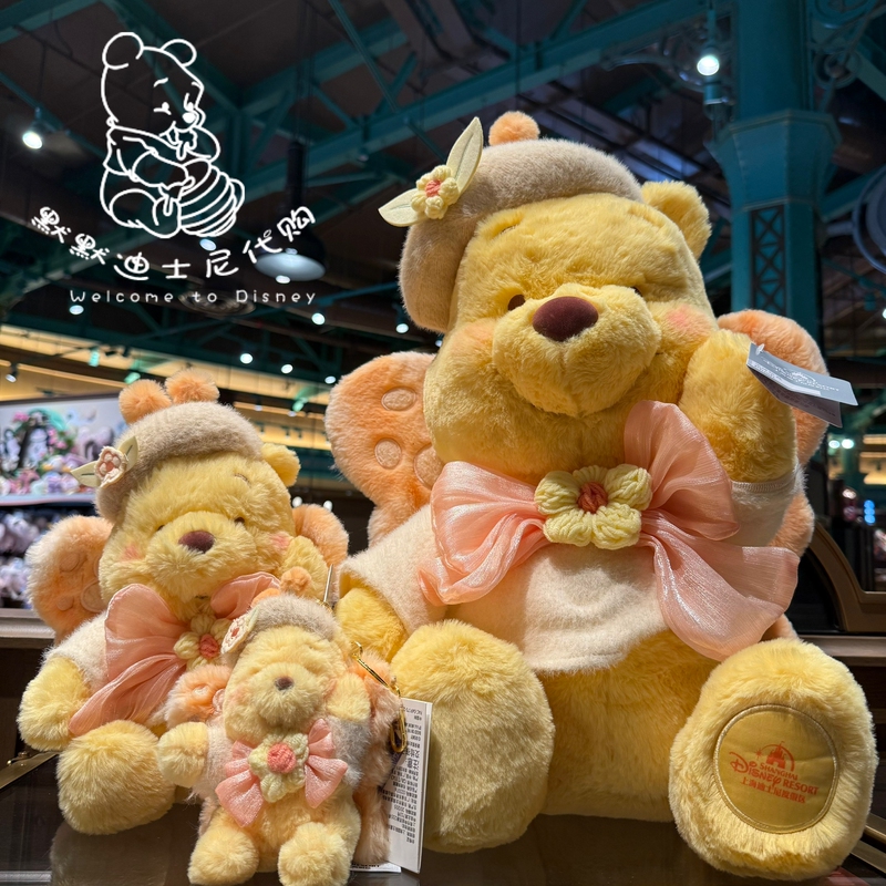 Shanghai Disneyland Exclusive Winnie the Pooh and Tigger Cartoon Plush Keychain Gift