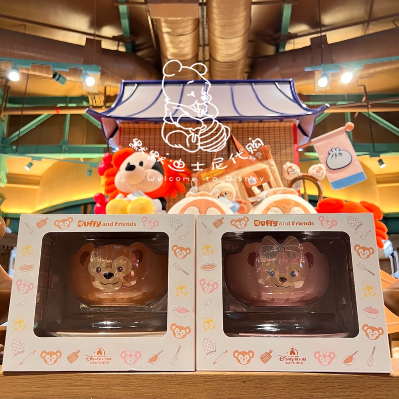 Shanghai Disneyland Duffy Bowl and Plate Set Shirley Rose Porcelain Set Ceramic Bowl Ceramic Plate