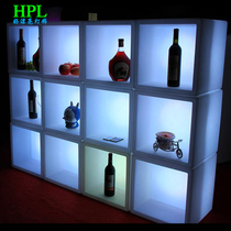 Led bar furniture wall-mounted fashion luminous creative shelf shop window display cabinet plaid red wine cabinet