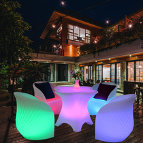 LED luminous bar table and chairs KTV tea table clear bar Terrace Plum Blossom table Plum Chairs Combined Casual Sofa furniture