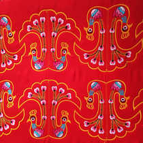 Traditional wedding embroidery peacock lamp embroidery piece semi-finished red embroidery diy handmade 12 cm with material