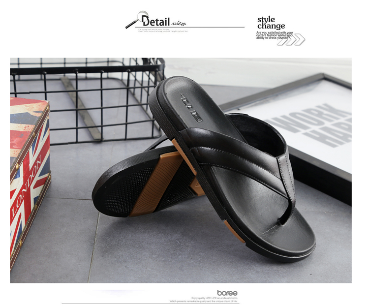 Pull back 2020 new men's flip-flops summer beach slippers thick bottom men's slippers comfortable slippers men's flip-flops