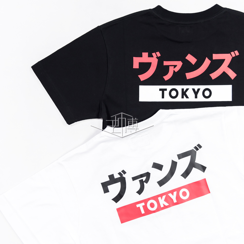 [Spot] VANS Vance TOKYO TEE Đàn ông và phụ nữ vài mô hình T-Shirt ngắn tay Nhật Bản Tokyo phiên bản giới hạn 18SS áo phông nam