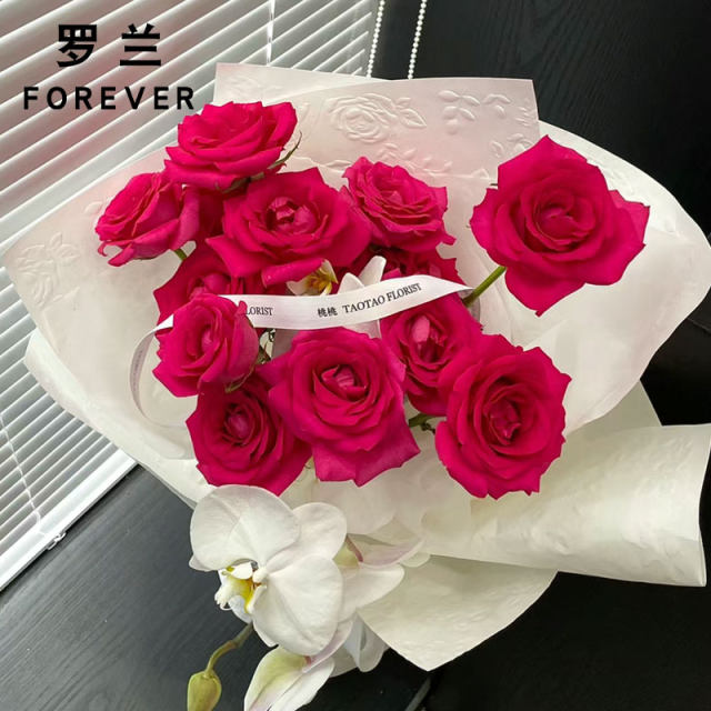 Roland rose texture embossed paper bouquet wrapping paper three-dimensional embossed Fenghua paper flowers and floral materials