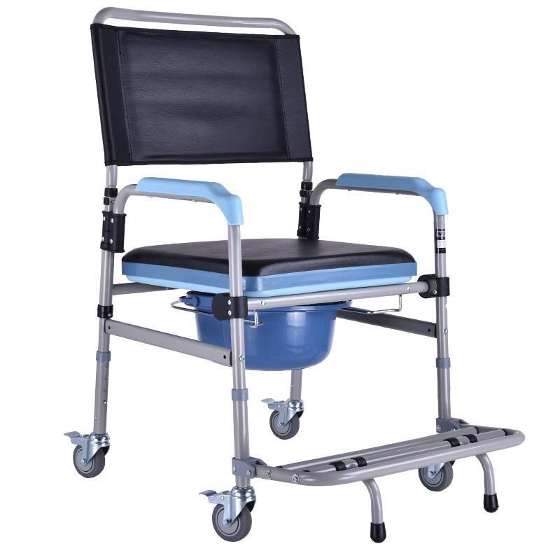 Wheeled toilet chair for physically and mentally handicapped toilet chair toilet stool removable folding pregnant woman toilet bathroom chair