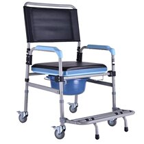 Wheeled toilet chair Disabled toilet chair Stool stool Movable folding pregnant woman Elderly toilet shower chair