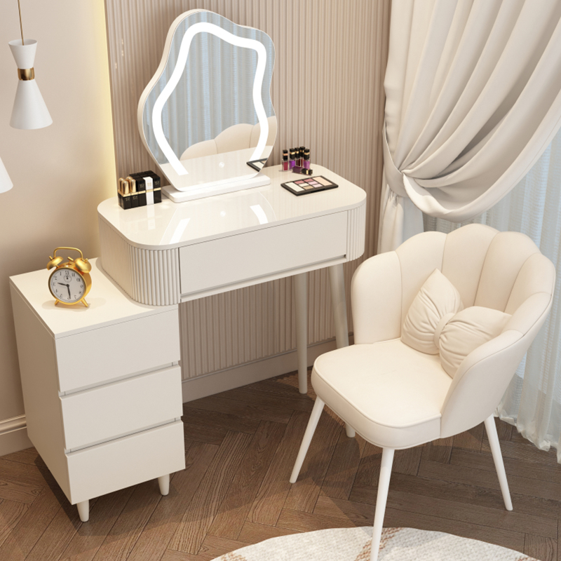 Brief White House Dresden Dresser Bedroom Modern Minimalist Light Lavish Make-up Desk Containing Cabinet SILENT WIND MAKEUP TABLE 5060 -TAOBAO