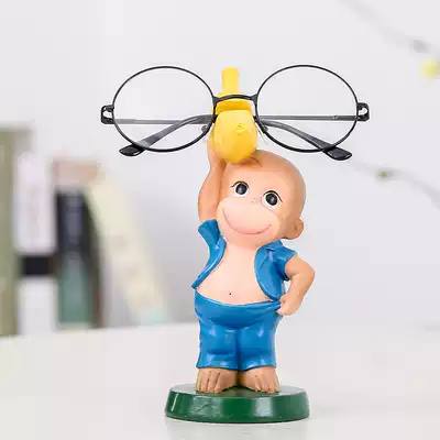 Creative glasses frame ornaments Glasses shelf animals Office bedroom desktop decorations Personality small ornaments