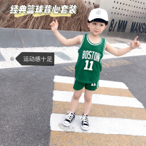 Childrens sports suit boys summer basketball uniform girls thin baby cotton Owen Jersey Foreign two-piece set