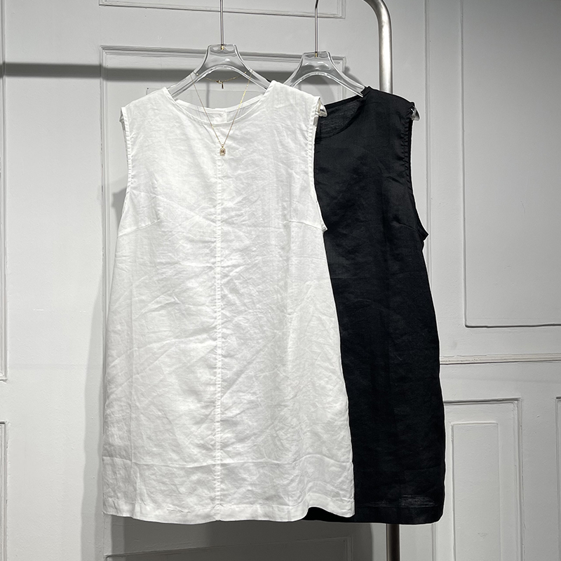Fashionable and Sophisticated Sleeveless Linen Shirt for Women, New Summer Style, Loose Fit, Slimming, Versatile, Pure and Trendy Top Fashionable and Sophisticated Sleeveless Linen Shirt for Women, New Summer Style, Loose Fit, Slimming, Versatile, Pure and Trendy Top