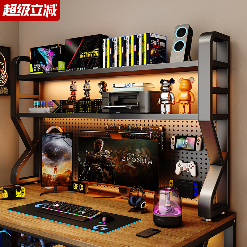 Desktop Storage Rack with Holes, Durable Office Desk Multi-Layer Computer Desk Top Iron Bookshelf Student Desk Desktop Storage Rack with Holes, Durable Office Desk Multi-Layer Computer Desk Top Iron Bookshelf Student Desk