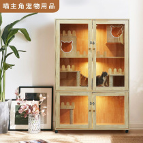 Solid wood household luxury cat Villa cat cage cat nest Cat Cabinet cat climbing frame breeding House Dragon cat delivery room can be customized