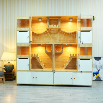 Cat cabinet cat Villa solid wood luxury breeding Foster cabinet glass large space cat house cat cage thermostat display cabinet Wood