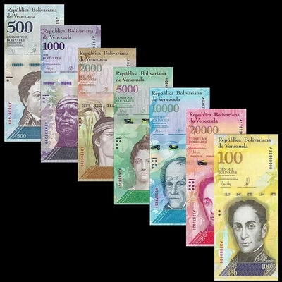Американская Венесуэла номиналом 500–100 000 боливаров, набор из 7 радужных монет иностранной валюты, памятная коллекция