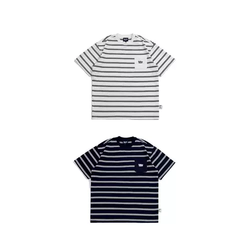 Bellken Ранняя студия 23SS Свободная классическая полосатая рубашка футболка с коротки