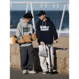 Ретро толстовка с капюшоном с капюшоном подходит для мужчин и женщин для отдыха, свободный крой