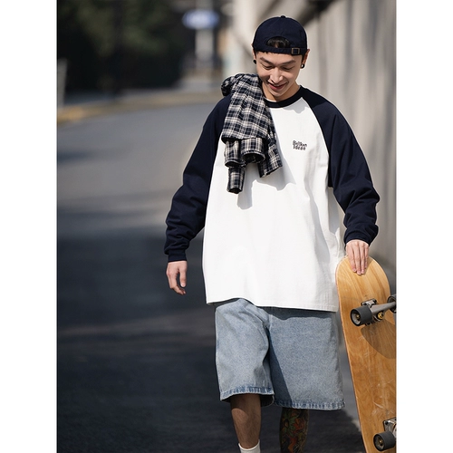 BELLKENIDEA Хлопковый японский лонгслив, свободный крой