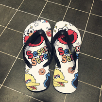 Cute cartoon home non-slip slippers Tide brand men and women couples holiday beach Beach outdoor sandals Flip-flops