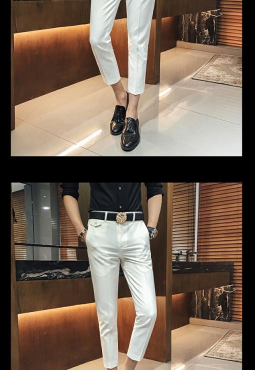 Phù hợp với nam bảy điểm phù hợp với tay áo phù hợp với Hàn Quốc Slim tay áo phù hợp với chín điểm quần tây đám cưới hai mảnh giản dị đồ vest