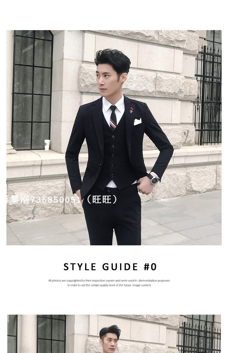 Bộ đồ đơn và đôi nam phù hợp với siêu mỏng Phiên bản Hàn Quốc của hộp đêm Nhà tạo mẫu tóc sân nhỏ miền Tây tổ chức trang phục ba mảnh thanh niên áo vest nam