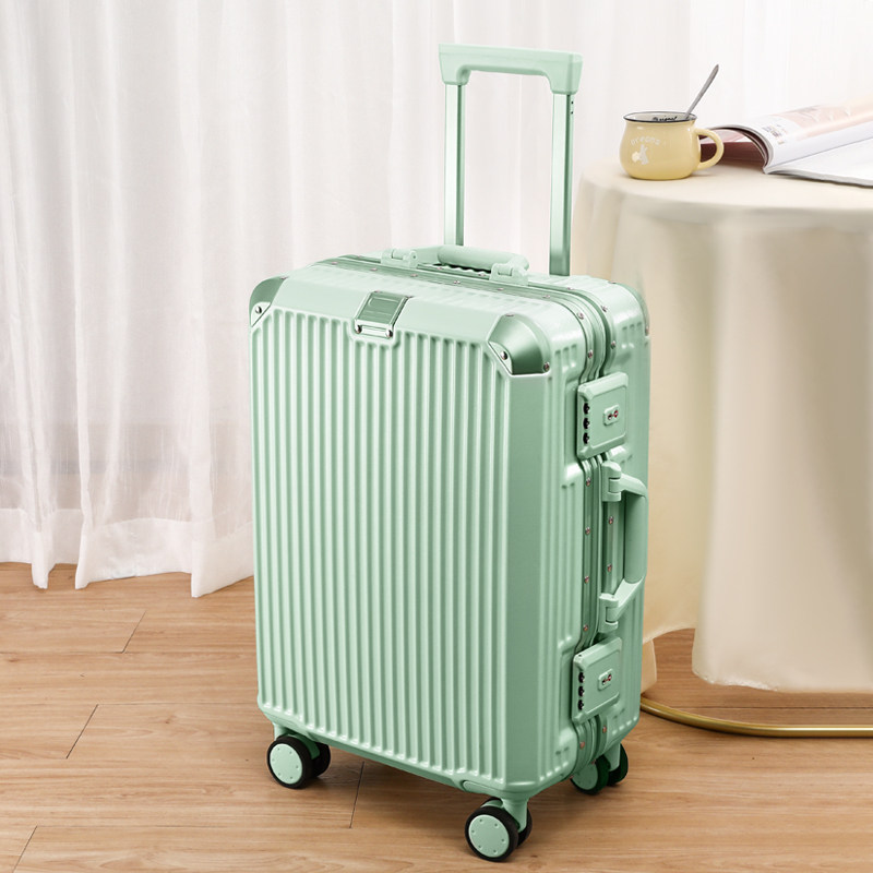 Student suitcase resident new aluminum frame 20 inch password silent travel box male pull rod box is strong and durable
