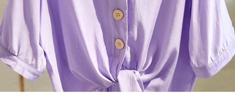 Одежда модная солнца защиты 白衬衫女半袖薄款夏季胖妹妹大码宽松显瘦系带短款上衣简约雪纺衫