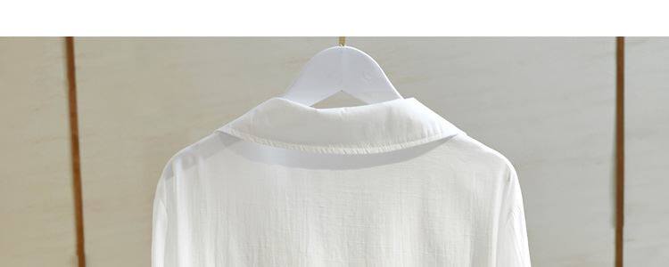 Одежда модная солнца защиты 白衬衫女半袖薄款夏季胖妹妹大码宽松显瘦系带短款上衣简约雪纺衫