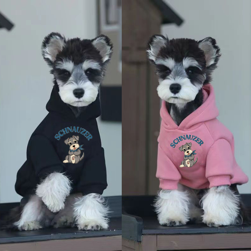 Small Dog Schnauzer Teddy Pomeranian Autumn and Winter All-Season Dog Pet Clothes Sweatshirt Hooded Cute Clothes