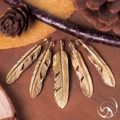 (Domestic spot) goros whole gold vegetarian SML Takahashi Gulang Sujin small feather necklace pendant