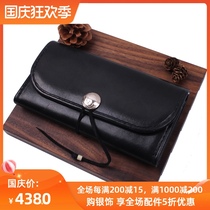 (Domestic spot) goros three fold zipper long Cai wallet new Takahashi leather leather leather bag financial cloth bag