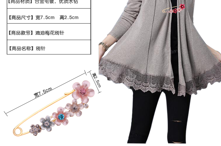 Scarf buckle pin trâm bức tranh gốc dầu tulip lớn trâm nữ cổ áo kim coat cardigan với phụ kiện Hàn Quốc