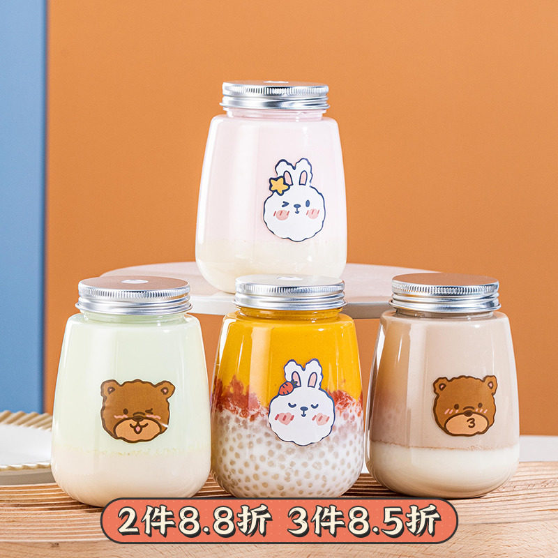 Milk Tea Bottle Stickers Baking Drink Bottle Labels Food Packaging Cute Cartoon Closure Patch Sweet Milk Tea Mug