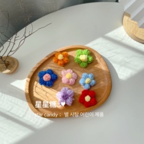 Cute Bubble fur line Colour small red flower brooch Girl Hearts Wool Thread Flowers Bag Pendant Clothes Accessories Women