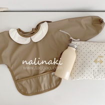 nalinaki homemade Korean baby eating hood waterproof bib children long sleeve infant anti-dirty anti-wear