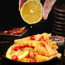 Boneless chicken feet lemon flavor boneless green garlic spicy big bag bone snack chicken claw stewed ready-to-eat casual commercial