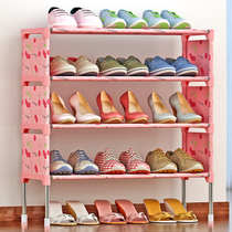 Small narrow space-saving simple multi-layer shoe rack assembly dustproof shoe cabinet Simple modern economical Wrought iron storage rack