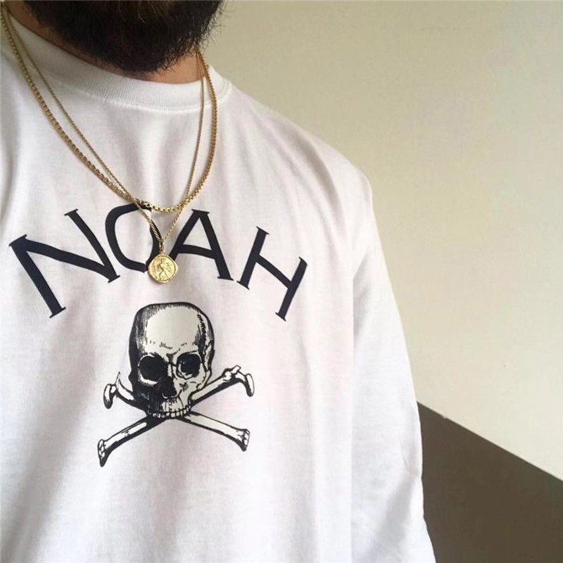 NOAH NYC JOLLY ROGER Pirates Skull Skull Picture Men and women Lovers Short Sleeve Casual Round Collar Letter T-shirt