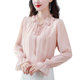 Chiffon shirt women's long-sleeved 2023 spring and autumn new loose-fitting belly-covering beautiful foreign-style shirt high-end top