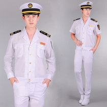 Jinhang mens spring and summer small suit collar shirt Seaman old jacket professional breathable thin short-sleeved shirt suit white