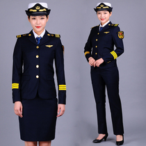 Jinhang autumn and winter women seafarer uniform Sailing student uniform Yacht captain Sailor uniform Navy blue slim suit