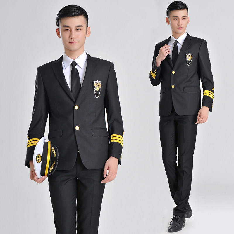 Shan Jinhuang College Wind School Costume for Men and Women Aviation Single-row Uniform JK Seafarers Worksuit